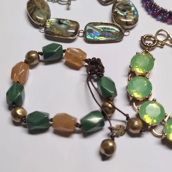 Set of 9 Multicolor Mixed Metal / Beaded Bracelets - Picture 5 of 8